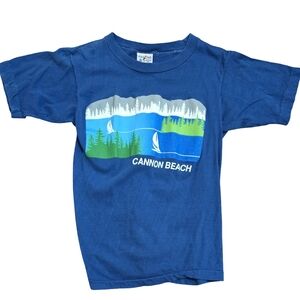 VINTAGE Cannon Beach Graphic T-shirt Men Small 90s Single Stitch